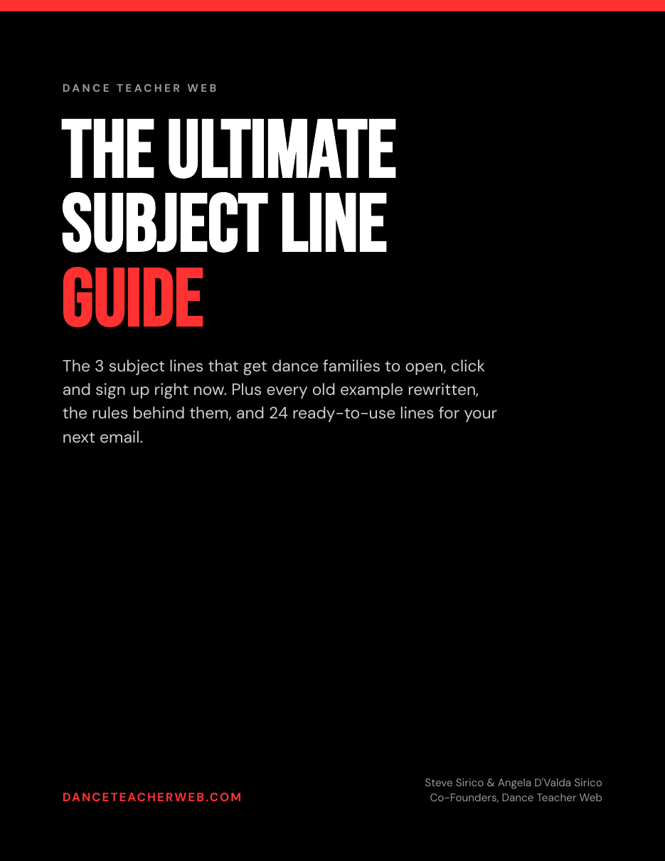 The Ultimate Subject Line Guide from Dance Teacher Web
